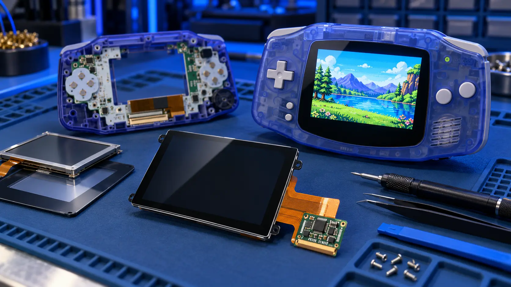 Game Boy Advance Laminated IPS Screen Mod