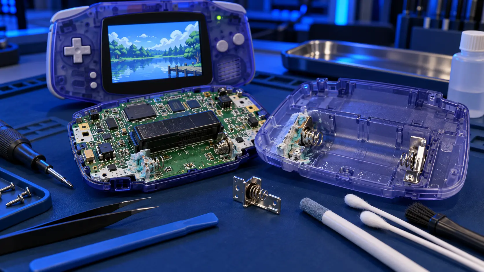 Game Boy Advance Battery Corrosion Repair