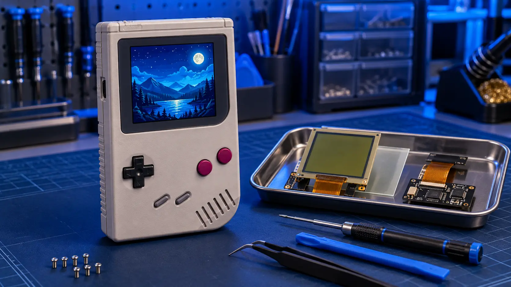Original Game Boy Backlit IPS Screen Mod