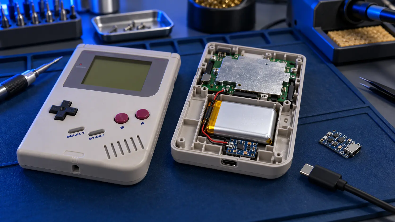Game Boy USB-C Rechargeable Battery Mod
